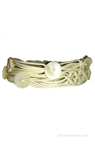 Om Sales Corporation White Non Leather Casual Wear Ladies Belt